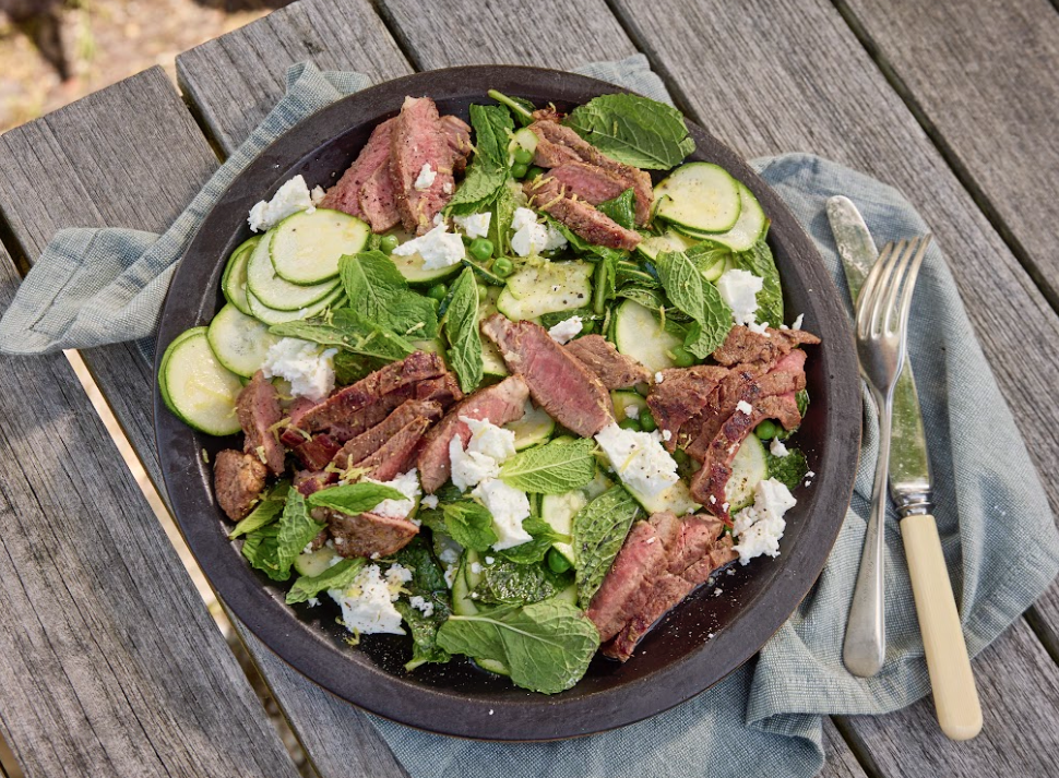 Greek Lamb Salad with Zucchini, Mint & Feta — Farm to Fork